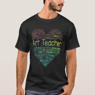 Art Teacher Heart Tie Dye Typography Back To Schoo T-Shirt