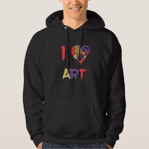 Art Teacher I Love Artist Paint Student Brush Hoodie