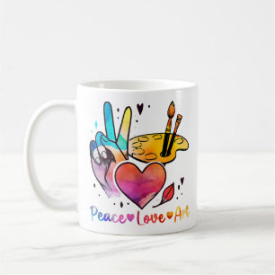 Art Teacher Peace Love Art For Artists And Painter Coffee Mug