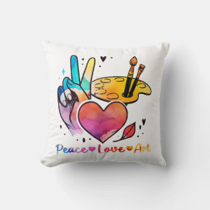Art Teacher Peace Love Art For Artists And Painter Cushion