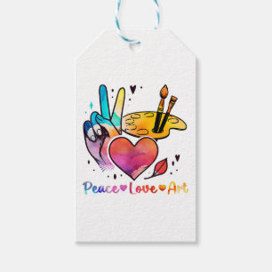 Art Teacher Peace Love Art For Artists And Painter Gift Tags