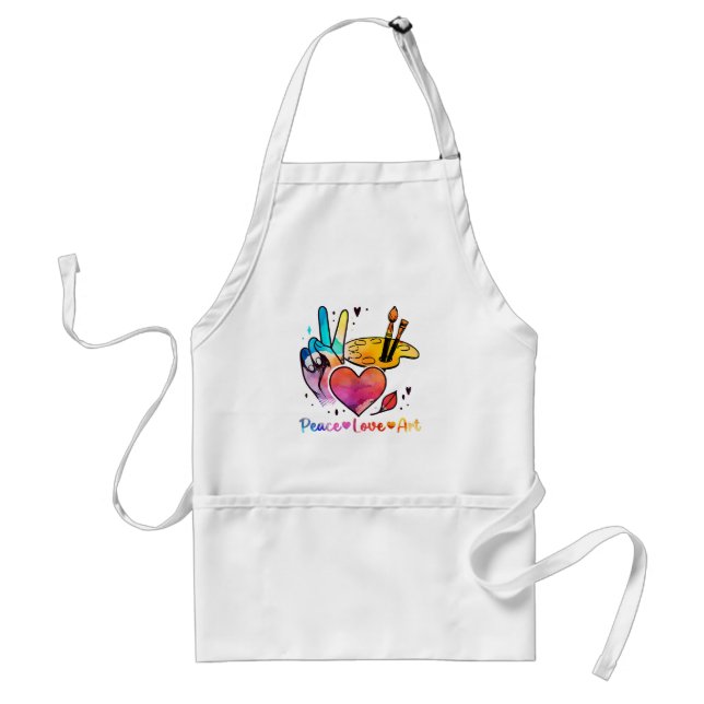 Art Teacher Peace Love Art For Artists And Painter Standard Apron (Front)