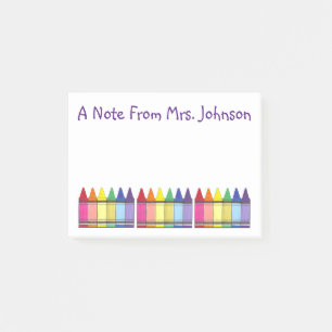 Art Teacher Rainbow Crayon Personalised Note From