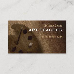 Art Teacher   Sepia Business Card