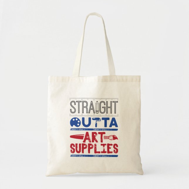 Art Teacher Straight Outta Art Supplies Tote Bag (Front)
