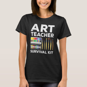 Art Teacher Survival Kit Teacher Humour School Tea T-Shirt