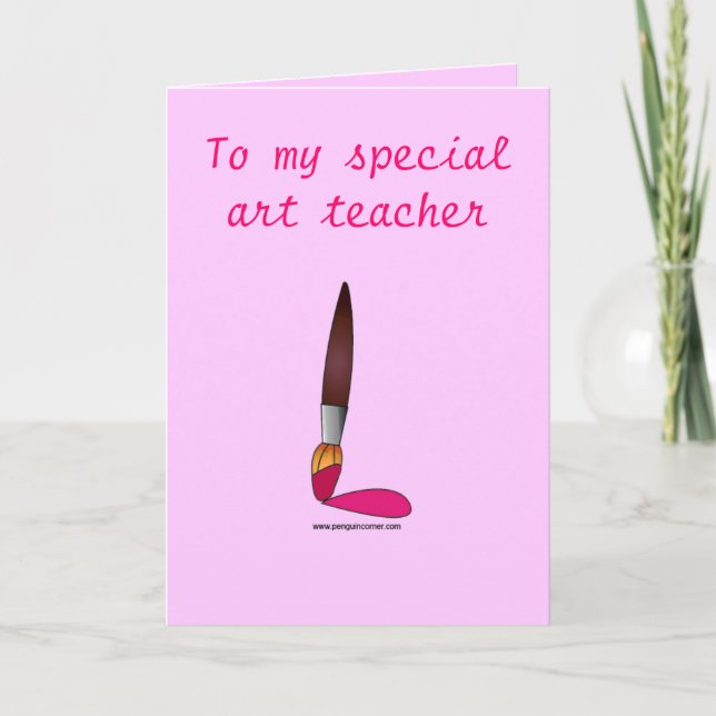 Art Teacher Thank You with Paintbrush Card (Front)