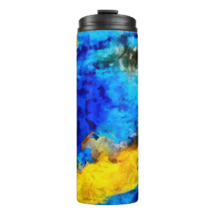 Art texture, creative oil background, striped and thermal tumbler