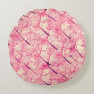 art The pink watercolor ink paint blob watercolour Round Cushion