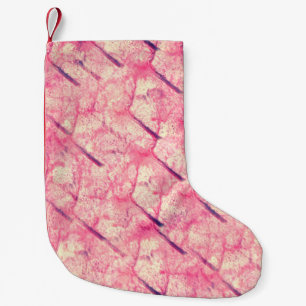 art The pink watercolor ink paint blob watercolour Small Christmas Stocking