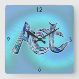 Art the Word  Square Wall Clock