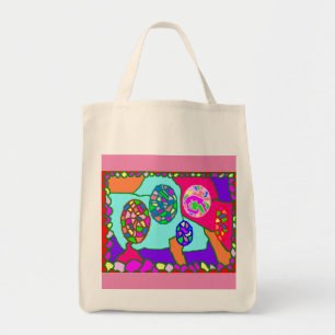 Art themed pebble dash coloured tote bag patterns