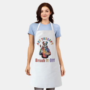 Art Therapy Brush It Off, Vintage Art Pitbull Dog Apron