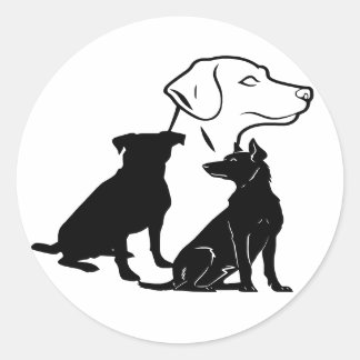 Art Trio of Loyal Paws Classic Round Sticker