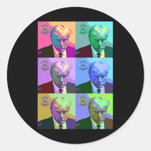 Art Trump Mugshot Classic Round Sticker