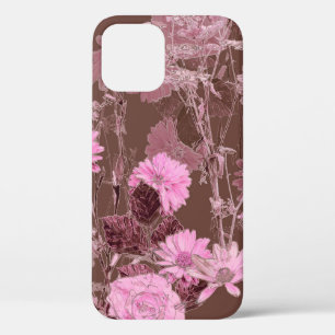 Art vintage blurred monochrome purple watercolor a iPhone 12 case