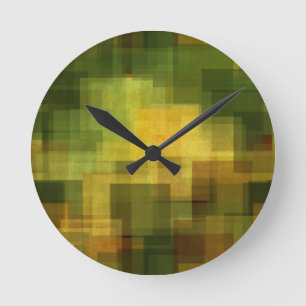 art vintage colorful abstract geometric 2 round clock