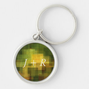art vintage colourful abstract geometric 2 key ring