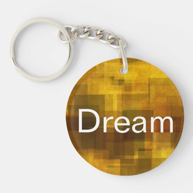 art vintage colourful abstract geometric key ring (Front)