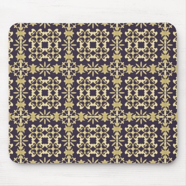 Art vintage damask pattern, golden mouse pad (Front)