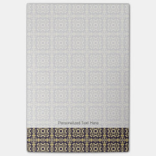 Art vintage damask pattern, golden post-it notes