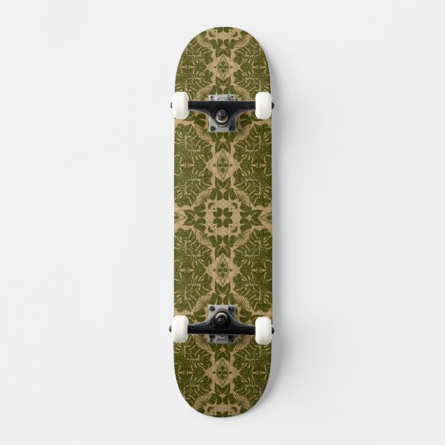 Art vintage damask pattern skateboard (Front)
