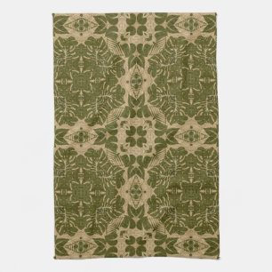 Art vintage damask pattern tea towel