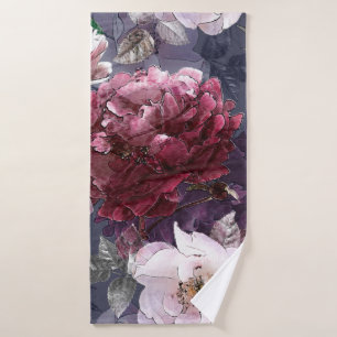 art vintage pencil floral colorful seamless patter bath towel