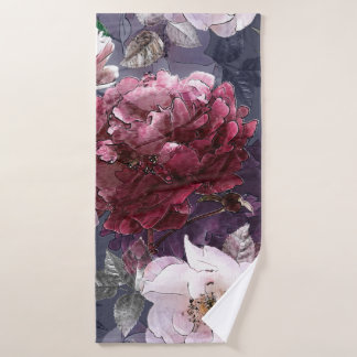 art vintage pencil floral colorful seamless patter bath towel