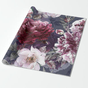 art vintage pencil floral colourful seamless patte wrapping paper