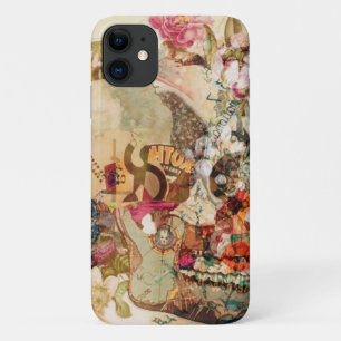 Art Vintage Sugar Skull Flowers iPhone 11 Case