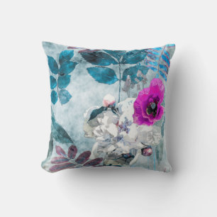 art vintage watercolor colorful floral seamless pa cushion