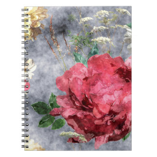 art vintage watercolor colourful floral seamless p notebook