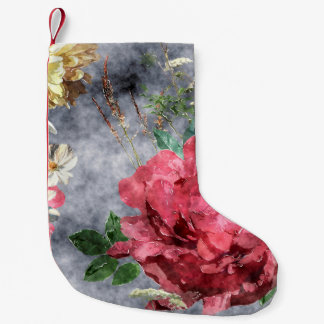 art vintage watercolor colourful floral seamless p small christmas stocking