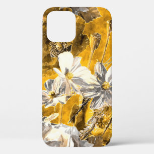 art vintage watercolor monochrome floral seamless iPhone 12 case