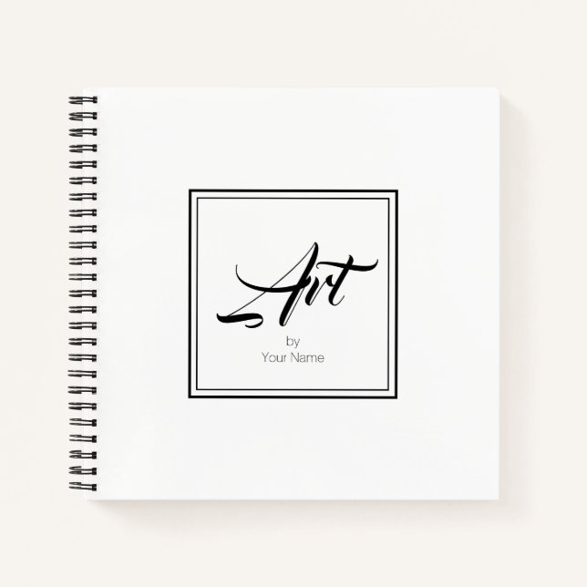 Art with Your Name in Border Sketchbook Notebook (Front)