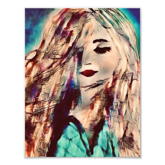 Art Woman Mermaid Painting Wall decor Print (Front)