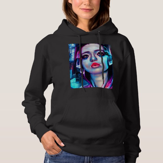  Art Woman's Face Colorful Abstract  theme Hoodie (Front)