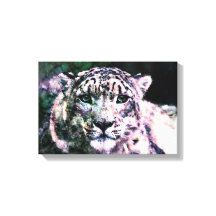 Art - Wrapped Canvas - Snow Leopard Mixed Media