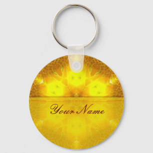 ArtBorder Golden Hexagon Keychain