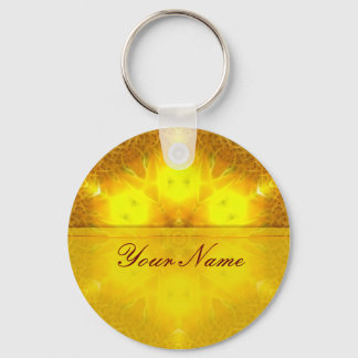 ArtBorder Golden Hexagon Keychain