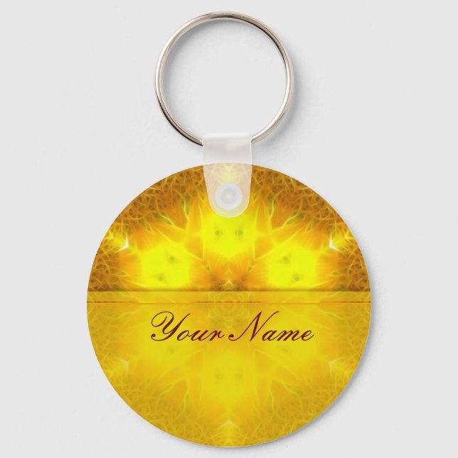 ArtBorder Golden Hexagon Keychain (Front)