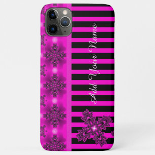 Artdeco Flowers in Retro Style , Add Your Name iPhone 11 Pro Max Case