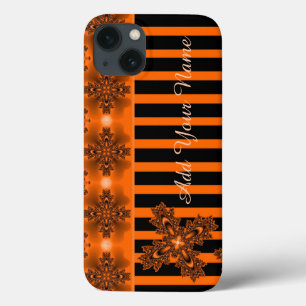 Artdeco Flowers in Retro Style , Add Your Name iPhone 13 Case