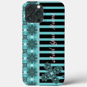 Artdeco Flowers in Retro Style , Add Your Name iPhone 13 Pro Max Case