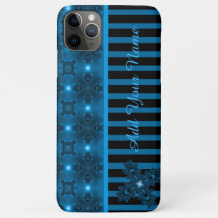 Artdeco Flowers in Retro Style , Add Your Name iPhone 11 Pro Max Case