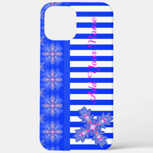Artdeco Flowers in Retro Style , Add Your Name iPhone 12 Pro Max Case