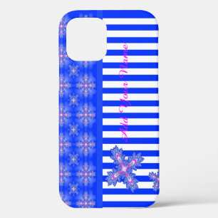 Artdeco Flowers in Retro Style , Add Your Name iPhone 12 Pro Case