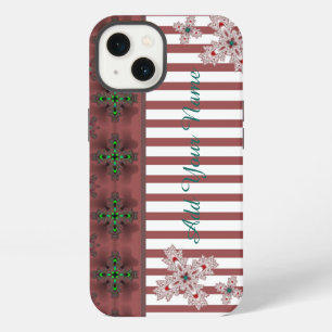 Artdeco Flowers in Retro Style , Add Your Name iPhone 13 Case