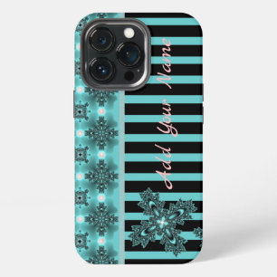 Artdeco Flowers in Retro Style , Add Your Name iPhone 13 Pro Case